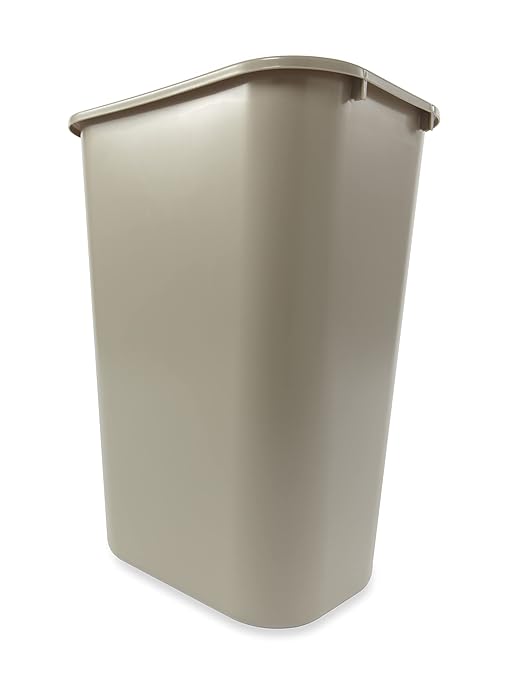 Rubbermaid Commercial Products 41QT/10.25 GAL Wastebasket Trash Container, for Home/Office/Under Desk, Beige (FG295700BEIG) (Pack of 3)