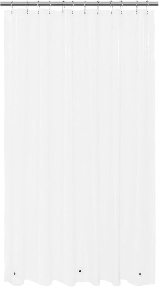 Mrs Awesome Extra Long Clear Shower Curtain Liner with 3 Magnets, 72x108 Premium Flexible Sturdy Plastic Shower Curtain for Bathroom Lightweight, Waterproof, Clear