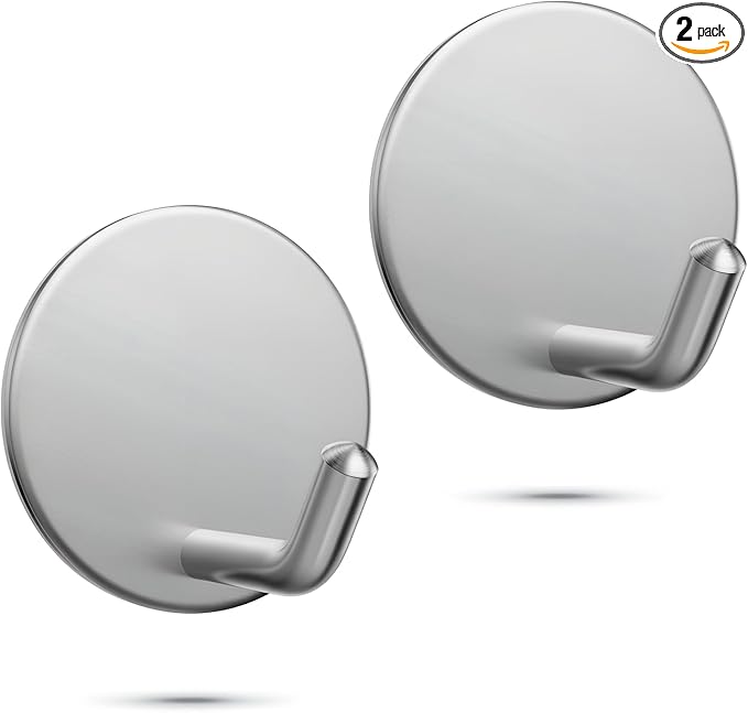 OUTXE Adhesive Wreath Hanger, Heavy Duty Reef Hook | for Front Door Glass Window | for Christmas/Thanksgiving/Halloween/July 4th/Easter/Valentine/Fall/Summer/Spring (Silver, 2 Pack)