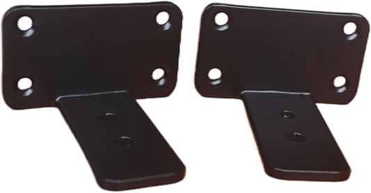 2 Pack - 4 inch Black Hidden L Shelf Bracket (1/5 Inch Thicked) Iron Floating Shelf Brackets Rustic Industrial Metal Brackets for Shelf Support