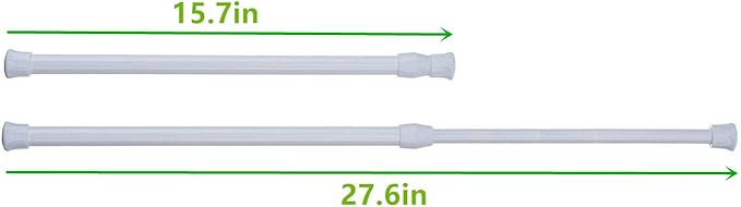 Spring Curtain Tension Rods, 5 Pack Cupboard Bars Tensions Rods 15.7 to 28 Inches Adjustable Extension Rod for Bathroom Window Closet refrigerator bar DIY Projects