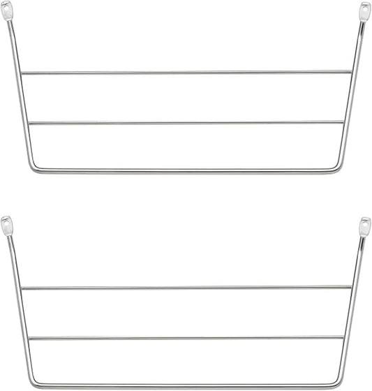 Rev-A-Shelf Under Sink Towel Holder for Kitchen/Bathroom Cabinets, Door Mount Wire Dish Rag Rack Hanger, Holds 3 Folded Wipe, 2 Pack, Chrome, 563-32 C