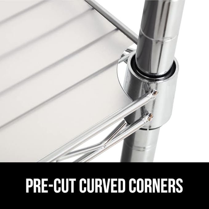GORILLA GRIP ShelfGuard Wire Shelf Liner Compatible with Amazon Basics Shelving Unit, Set of 4 Waterproof Liners for Organizing Metal Rack Shelves, Kitchen Cabinets, Cupboard, Pantry, 18x48 Clear