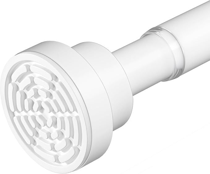 AIZESI White Spring Tension Rod No Drilling 28-50Inch 1PCS,Shower Curtain Rod Non-Slip,Adjusatable Tension Rod For Windows Durable Shower Rod,Bathroom Shower Rod Non-Rust