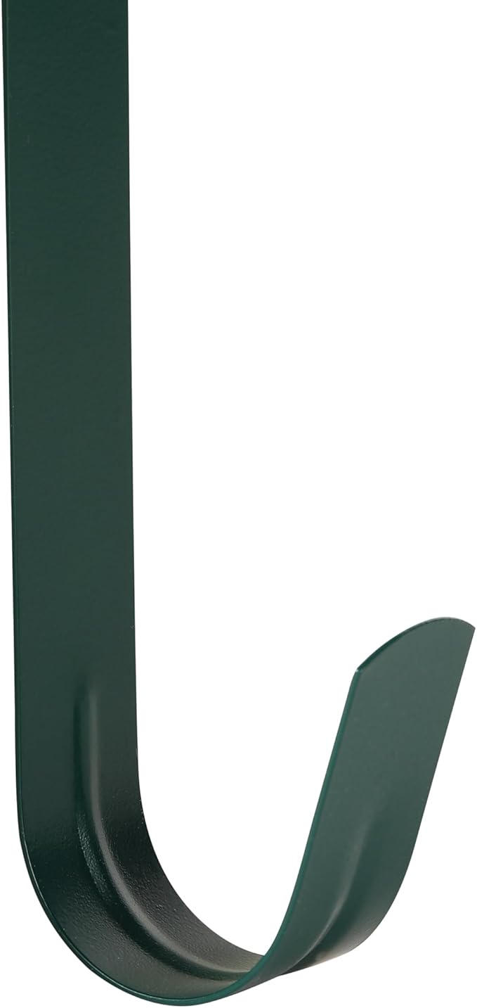 Wreath Hanger for Front Door, Slim Over The Door Hook, Easy to Use and Reusable Holiday Wreath Holder for Christmas, Thanksgiving, Halloween and Daily Décor (15" Green, 1)