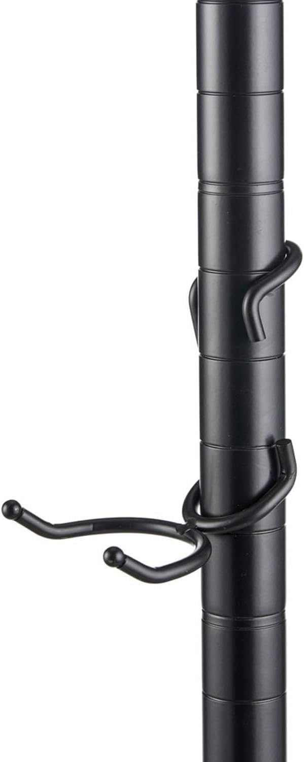 Shelf Pole Hooks | 5-Pack Black C & Utility Hooks | Snap-On Hanging Hooks for 1" Wire, Metal & Metro Shelving | Heavy Duty Garage, Pantry, Basement & Workshop Storage Hooks