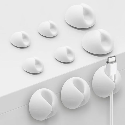 SmiLife Phone Charger Cord Holder, Mini Cable Clips Wire Organizer, Cable Management for Desk, Office and Nightstands, 9 PCS