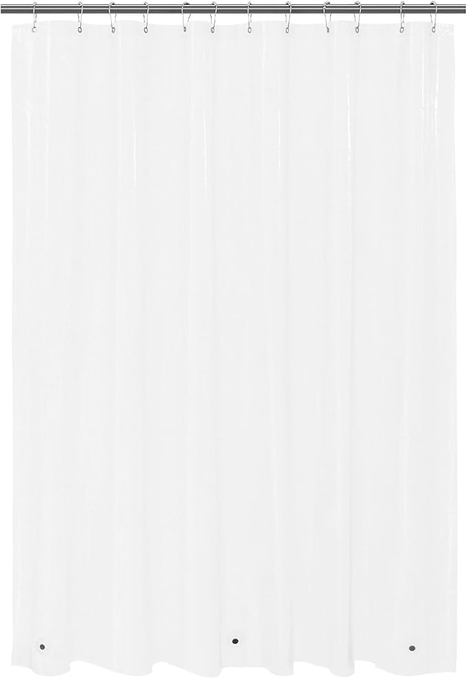 Mrs Awesome Clear Shower Curtain Liner with 3 Magnets, 72x75 Premium Flexible Sturdy Plastic Shower Curtain for Bathroom Lightweight, Waterproof, Clear