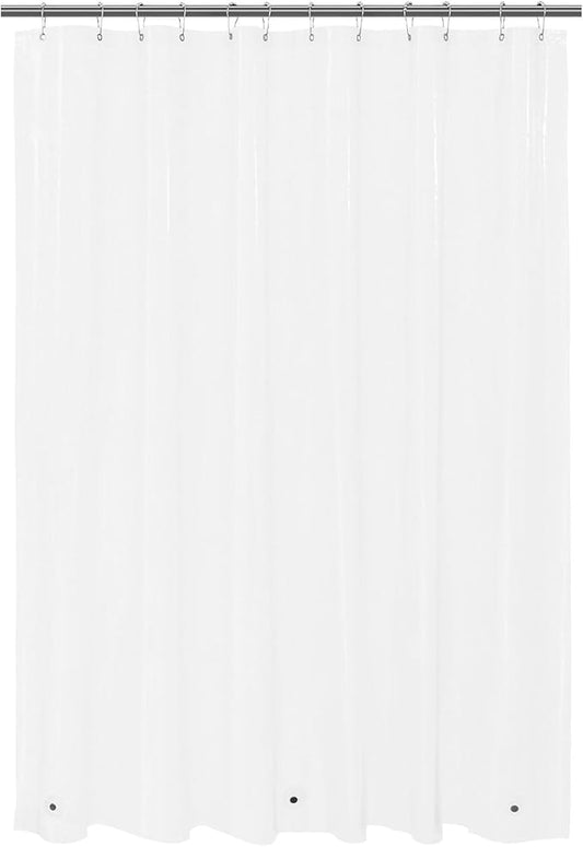 Mrs Awesome Clear Shower Curtain Liner with 3 Magnets, 72x75 Premium Flexible Sturdy Plastic Shower Curtain for Bathroom Lightweight, Waterproof, Clear