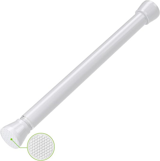 White Tension Rods 16 to 26 Inch Tension Curtain Rod Small Tension Rods Adjustable Curtain Rod Spring Curtain Rods No Drilling Expandable Pressure Spring for Closet Kitchen