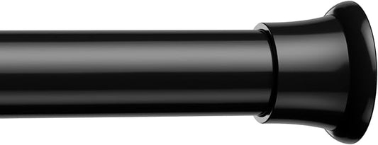 1pack Tension Curtain Rod 30 to 62 Inch, Black Spring Tension Curtain Rod Adjustable Expandable Curtain Rod No Drilling, Spring Loaded Curtain Rods for Windows, Bedroom, Doorway Door, Closet