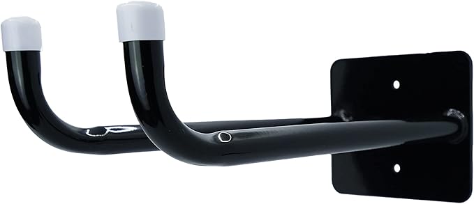 Shepherd Hardware 8095E Heavy Duty Steel 10-Inch Garage Storage Utility Double Hooks, 2 Pack, Black