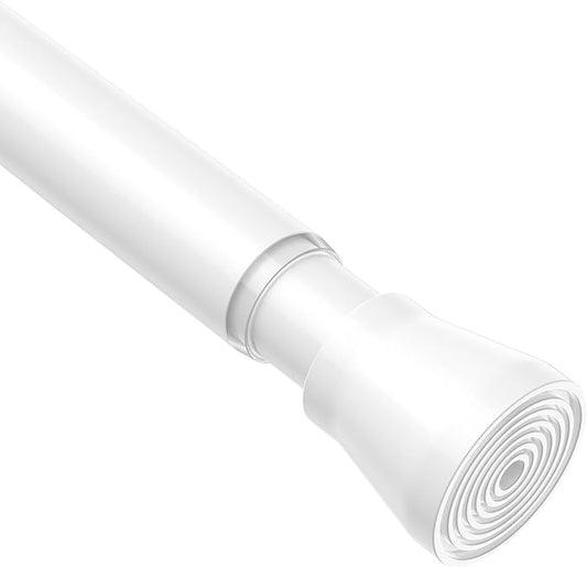 1 Pack Spring Tension Rods 30-64IN, 7/8 Inch Diameter White No Drill Spring Loaded Adjustable Extendable, Small Short Tension Curtain Rod for Windows Kitchen Doorway Closet Cupboard