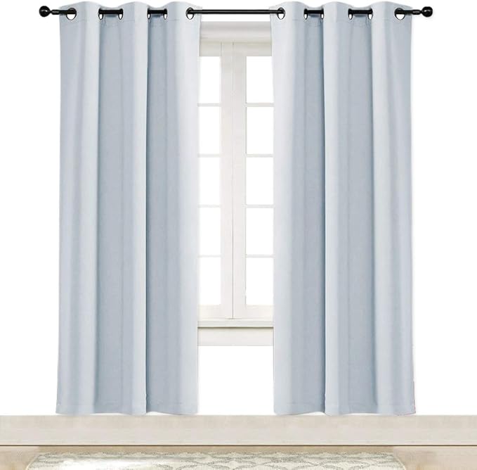 NICETOWN Room Darkening Window Treatment Curtain Energy Smart Thermal Insulated Block Out Sunlight Shade & Blind for Bedroom with Grommet Top (Cloud Grey, 1 Panel, 42 by 72)