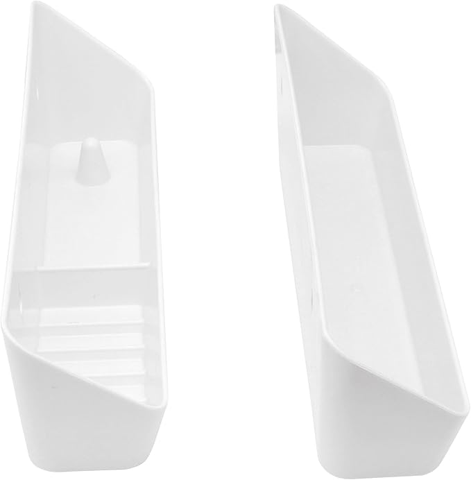 11 inch Tip Out Sink Tray, 2 Pack Molded Sink Front Tip-Out Trays with Mounting Screws, Pull Out Shelf Home White Organizer, White
