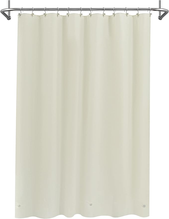Mrs Awesome Beige Shower Curtain Liner with 3 Magnets, 72x72 Premium Flexible Sturdy Plastic Shower Curtain for Bathroom Lightweight & Waterproof, Beige