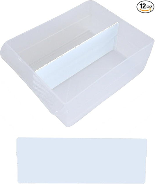 (12-Pack) Large Drawer Dividers compatible with Craft Cabinet and Hardware Storage Organizers, (Dividers Only)
