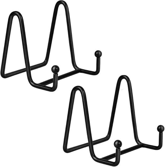 Artliving Plate Stands for Display - Iron Easel Stand Plate Holder Display Stand Picture Frame Stand for Pictures | Photo|Decorative Plate |Dish | Tabletop Art - 3 inch-Black