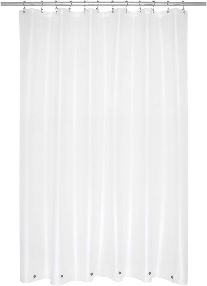 Mrs Awesome Frosted Shower Curtain Liner with 6 Magnets PEVA 8G Heavy Duty Thick Plastic Shower Curtain for Bathroom, Waterproof, 72x72, Frost