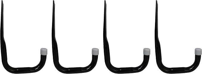 Shepherd Hardware 8089E Heavy Duty Steel 5-Inch Garage Storage Utility Hooks, 4 Pack, Black
