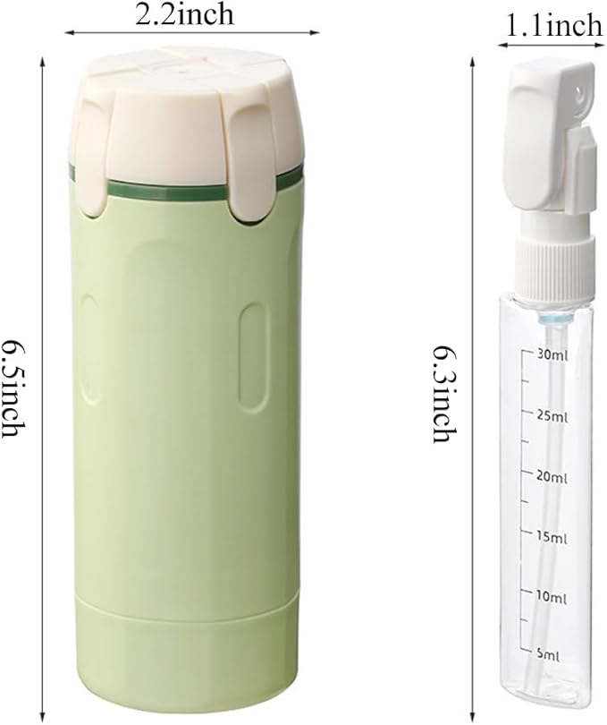 4 in 1 Travel Dispenser, 4 Pack 30ML Travel Bottles with Stickers for Toiletries, Leak Proof Travel Size Containers, Portable for Shampoo Lotion Conditioner Cream Green