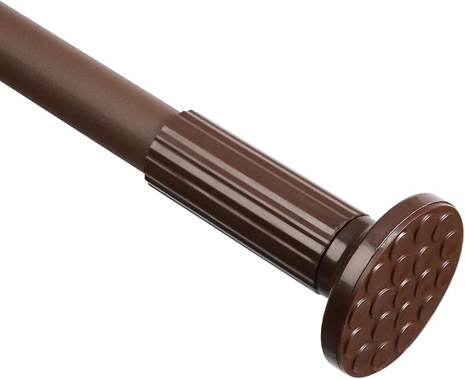 Tension Shower Curtain, Spring Shower Tension Curtain Rod, Closet Rod, for Windows or Shower, Rust Resistant Easy to Install, Umimile (Brown, 51-86”)