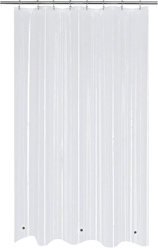 Mrs Awesome RV Stall Shower Curtain Liner with 3 Magnets 47 x 64 inch, Waterproof Thick PEVA Shower Liner for Bathroom 47x64, Clear