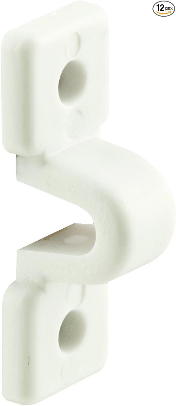 Prime-Line MP7018 Loop Clip, Fits Wire Shelves, Plastic Construction, White (12 Pack)