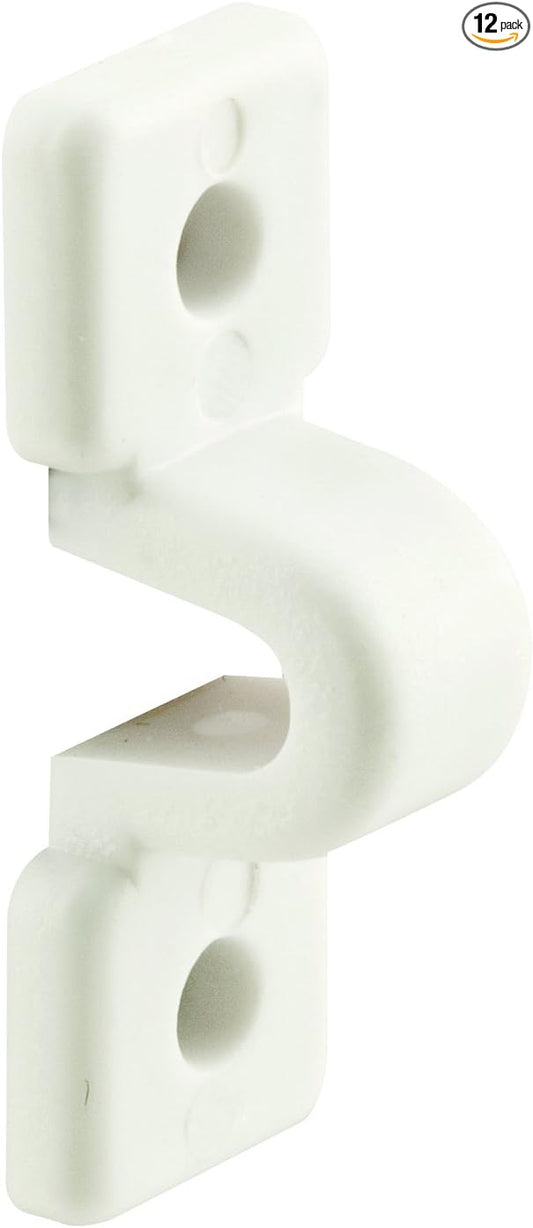 Prime-Line MP7018 Loop Clip, Fits Wire Shelves, Plastic Construction, White (12 Pack)