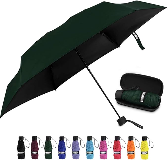 Yoobure Small Mini Umbrella with Case Light Compact Design Perfect for Travel Lightweight Portable Parasol Outdoor Sun&Rain Umbrellas