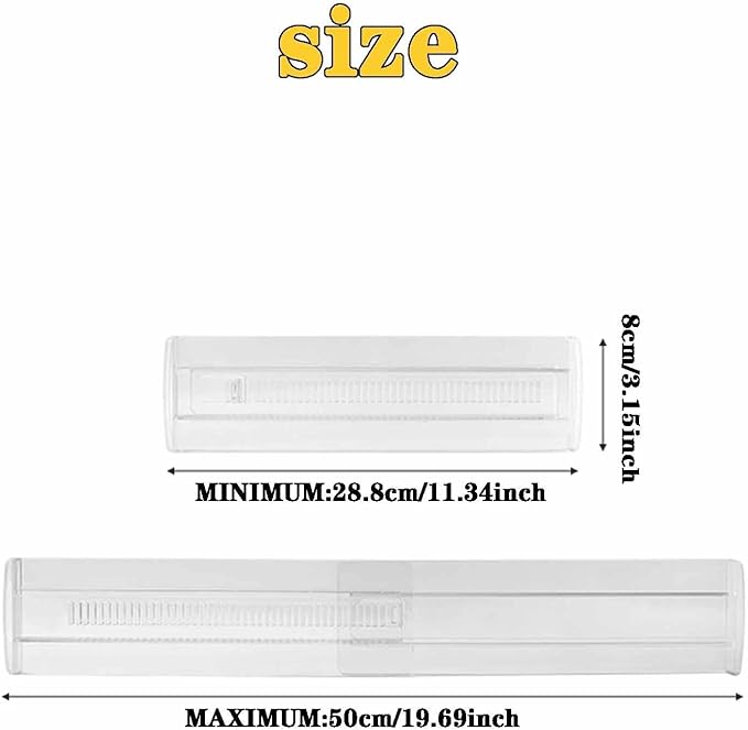 12 Pcs Drawer Dividers for Clothes, 3.15" High 11.34"-19.69" Adjustable Expandable Dresser Drawer Organizer, Clear Plastic Separators for Dresser, Baby Clothing, Underwear, Cosmetic