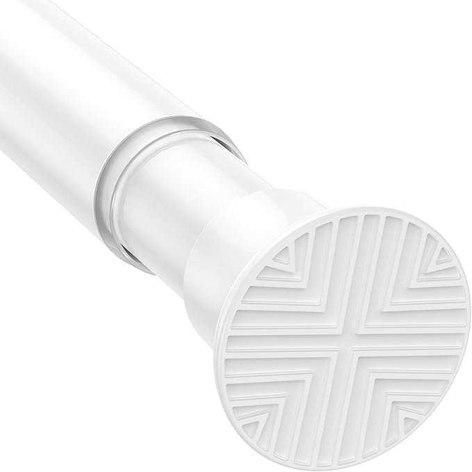 1pack Shower Curtain Rod 31-62 inch Tension Rod White Shower rod Non Slip Adjustable Curtain Rods No Drilling Tension Curtain Rod Shower Rods for Windows Closet