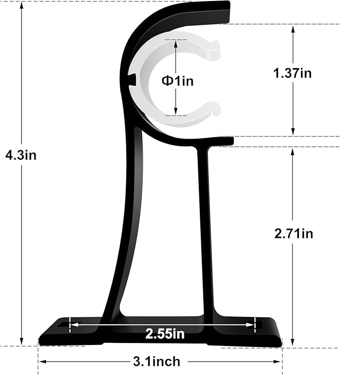 KOLAKO Curtain Rod Bracket, 20 Pack Heavy Duty Holders, Black Rod Hooks for Wall, Support Brackets for 1 Inch Drape Poles