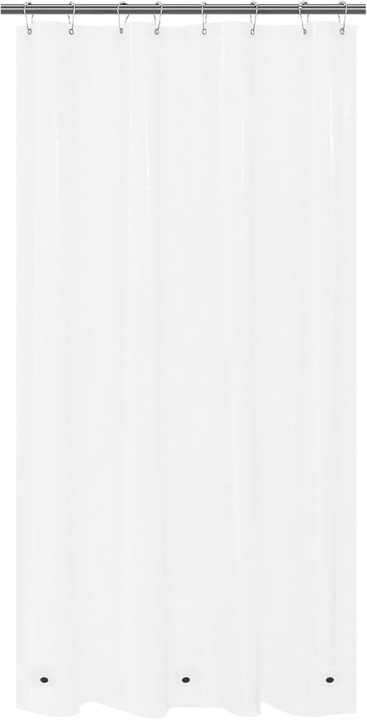 Mrs Awesome Narrow Clear Shower Curtain Liner with 3 Magnets, 48x72 Premium Flexible Sturdy Plastic Shower Curtain for Bathroom Shower Stall Lightweight, Waterproof, Clear