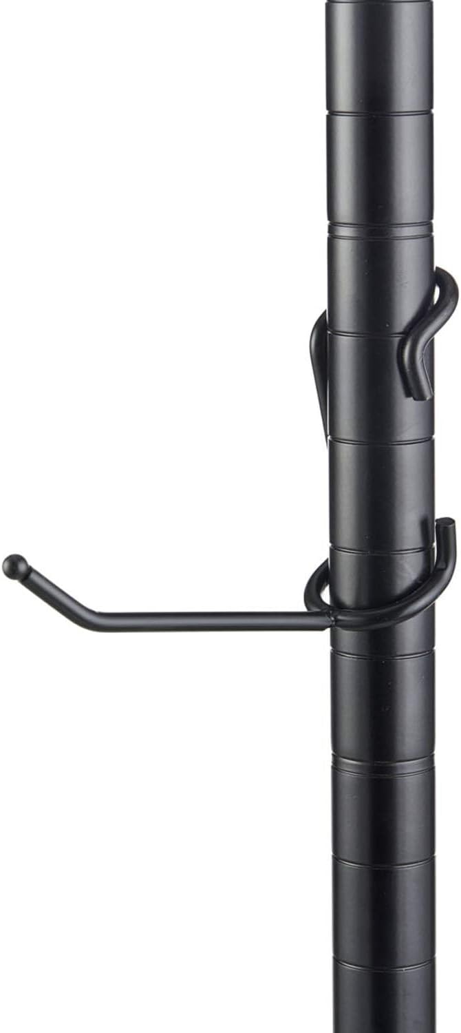 Shelf Pole Hooks 5-Pack | 4" Black All-Purpose Snap-On Hooks for 1" Wire, Metal & Metro Shelving | Heavy-Duty Garage, Pantry, Basement & Utility Storage Hooks