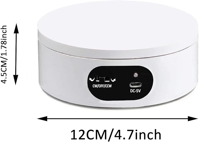 YVV Turner Cup Rotating Display Stand for Epoxy Glitter Tumbler, 360 Degree Automatic Mute Rotating Turntable for Photography Products Tumbler Making Supplies Spinner 4.72*1.77in Motorized Rotation