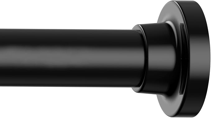 Long Tension Curtain Rod 40-148inch Black Shower Curtain Rods no Drilling Adjustable Tension Rod for Windows,Shower,Patio,Doorway,Heavy Duty Spring Rods Diameter 1.26inch