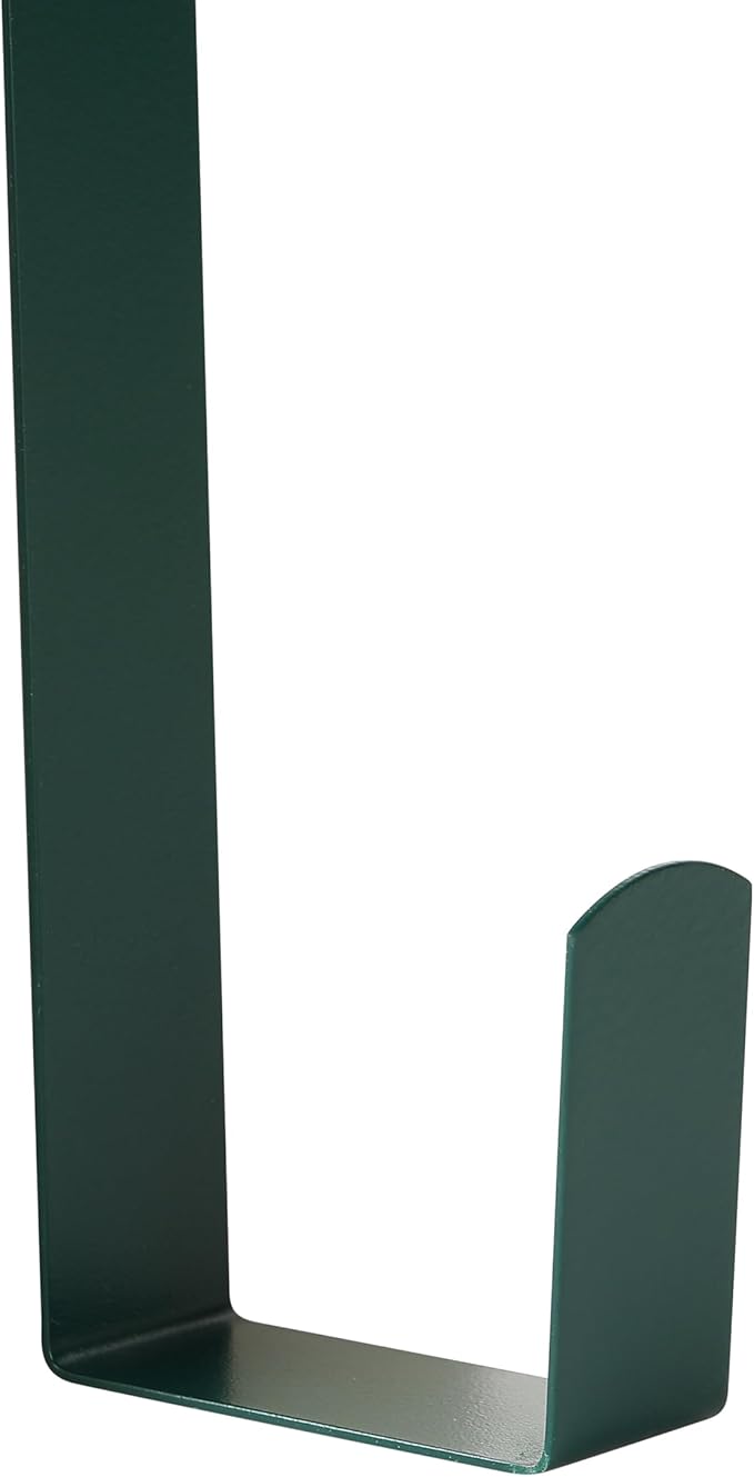 Wreath Hanger for Front Door, Slim Over The Door Hook, Easy to Use and Reusable Holiday Wreath Holder for Christmas, Thanksgiving, Halloween and Daily Décor (12" Green, 1)