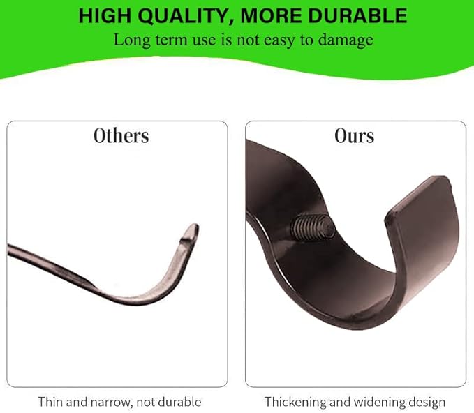 Curtain Rod Brackets for Adjustable, 2 Pack Premium Rod Bracket for Walls, Curtain Rod Holder, Drapery Rod Holders Hardware Window Curtain Rod Support Hanger for 1 Inch Rod (Brown)