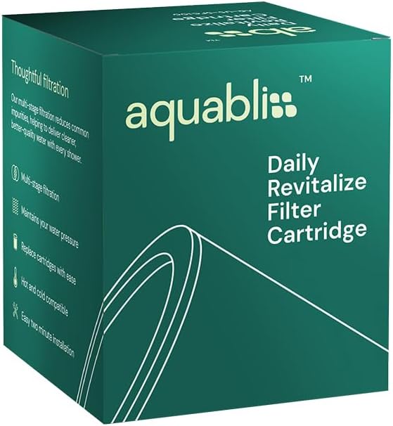 AquaBliss High Output Shower Filter Replacement Cartridge – Reduces Chemicals & Chlorine, Restores pH Balance, Glowing Skin, Strong Nails & Shimmering Hair – 1-Pack (SFC100)