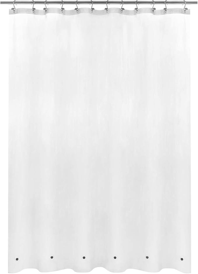 Mrs Awesome Short Shower Curtain Liner with 6 Magnets 72 x 66 inch Frosted Thick PEVA Waterproof Plastic Shower Curtain 72x66, Frost