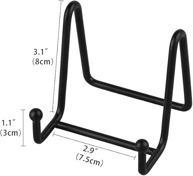 Artliving Plate Stands for Display - Iron Easel Stand Plate Holder Display Stand Picture Frame Stand for Pictures | Photo|Decorative Plate |Dish | Tabletop Art - 3 inch-Black