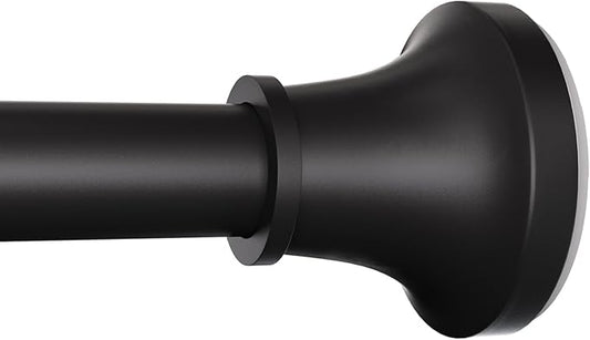 Adjustable Shower Curtain Rod 31-80 Inch, Never Rust Stainless Steel Black Tension Rod, 1" Heavy Duty No-Drill for Bathroom, Kitchen & Closet