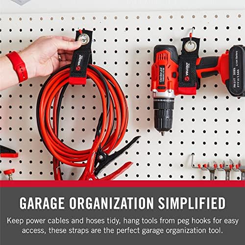 VELCRO Assorted Sizes, Small, Medium, Large Easy Hang Extension Cord Strap Hook and Loop, Bundling with Grommet (3-Pack) VEL-30750-USA