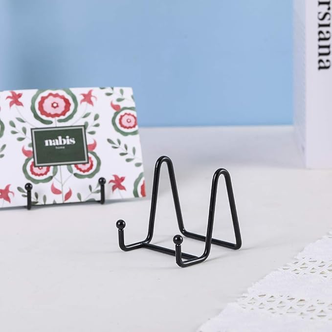 Artliving Plate Stands for Display - Iron Easel Stand Plate Holder Display Stand Picture Frame Stand for Pictures | Photo|Decorative Plate |Dish | Tabletop Art - 3 inch-Black