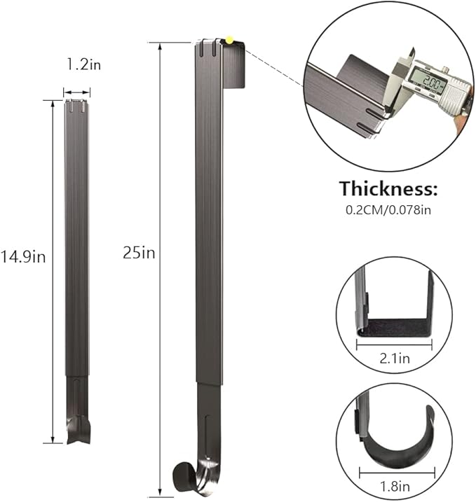Wreath Hanger, Adjustable Over the Door Wreath Hanger from 14.9 to 25 Inches & Wreath Holder & Wreath Door Hanger for Front Door Decor 20 lbs Larger Christmas Decorations Hook (Nickel,20 lbs)
