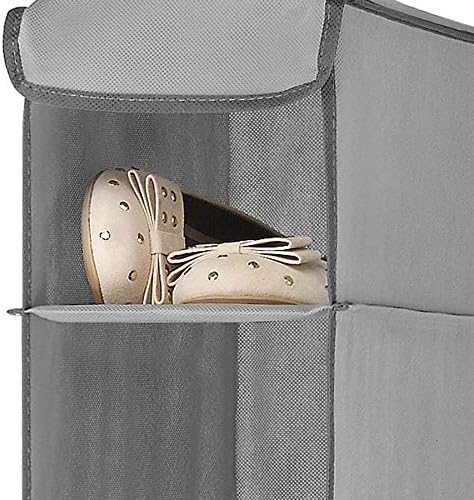 Whitmor 8 Section Hanging Shoe Organizer | Grey | For Closet | No Floor Space Required | Pack of 6