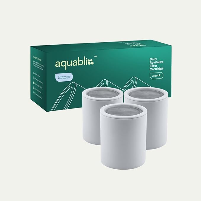 AquaBliss High Output Shower Filter Replacement Cartridge – Reduces Chemicals & Chlorine, Restores pH Balance, Glowing Skin, Strong Nails & Shimmering Hair – 3-Pack (SFC100)