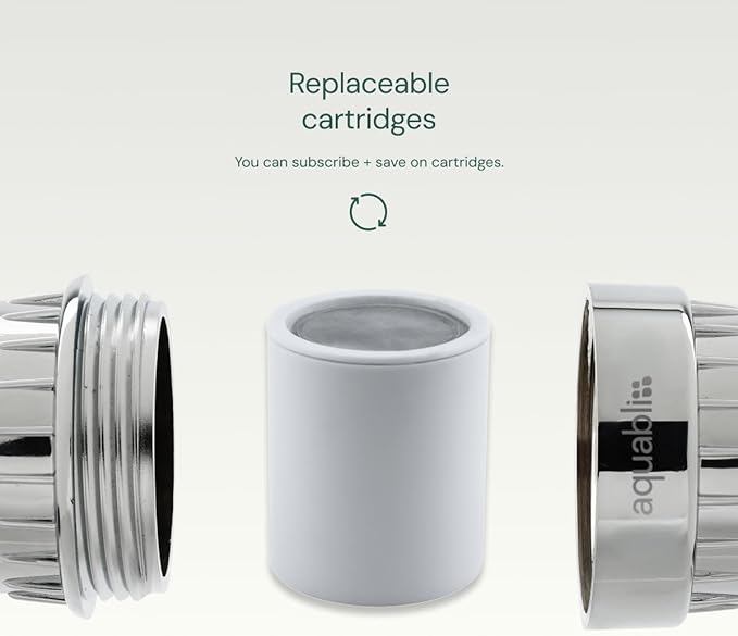 AquaBliss High Output Shower Filter Replacement Cartridge – Reduces Chemicals & Chlorine, Restores pH Balance, Glowing Skin, Strong Nails & Shimmering Hair – 1-Pack (SFC100)
