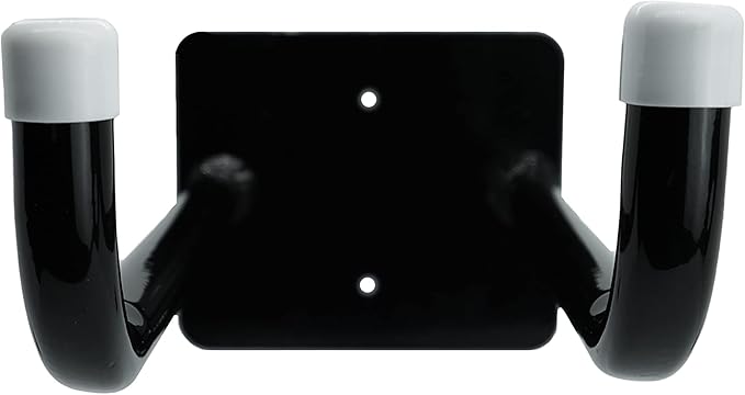 Shepherd Hardware 8095E Heavy Duty Steel 10-Inch Garage Storage Utility Double Hooks, 2 Pack, Black